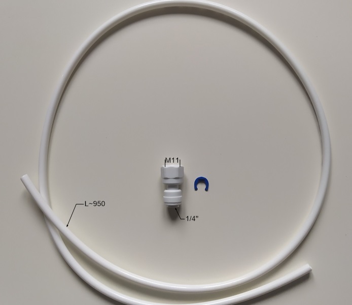 Connecting hose, with water filter connection